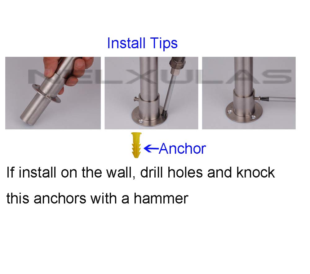 Nelxulas Stainless Steel Heavy Duty Closet Rod Holder,Shower Curtain Rod End Supports Socket,Flange Rod Holder Closet Pole,Adjus